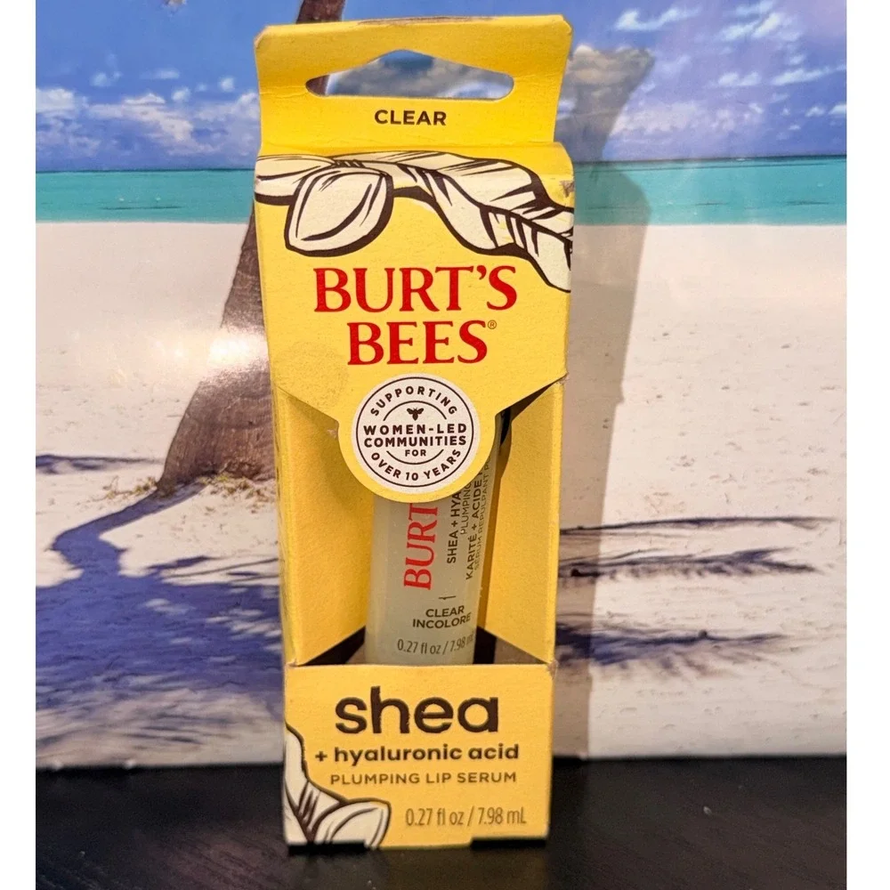 Burt's Bees Shea + Hyaluronic Acid Plumping Lip Serum Clear 0.27 fl oz New Box